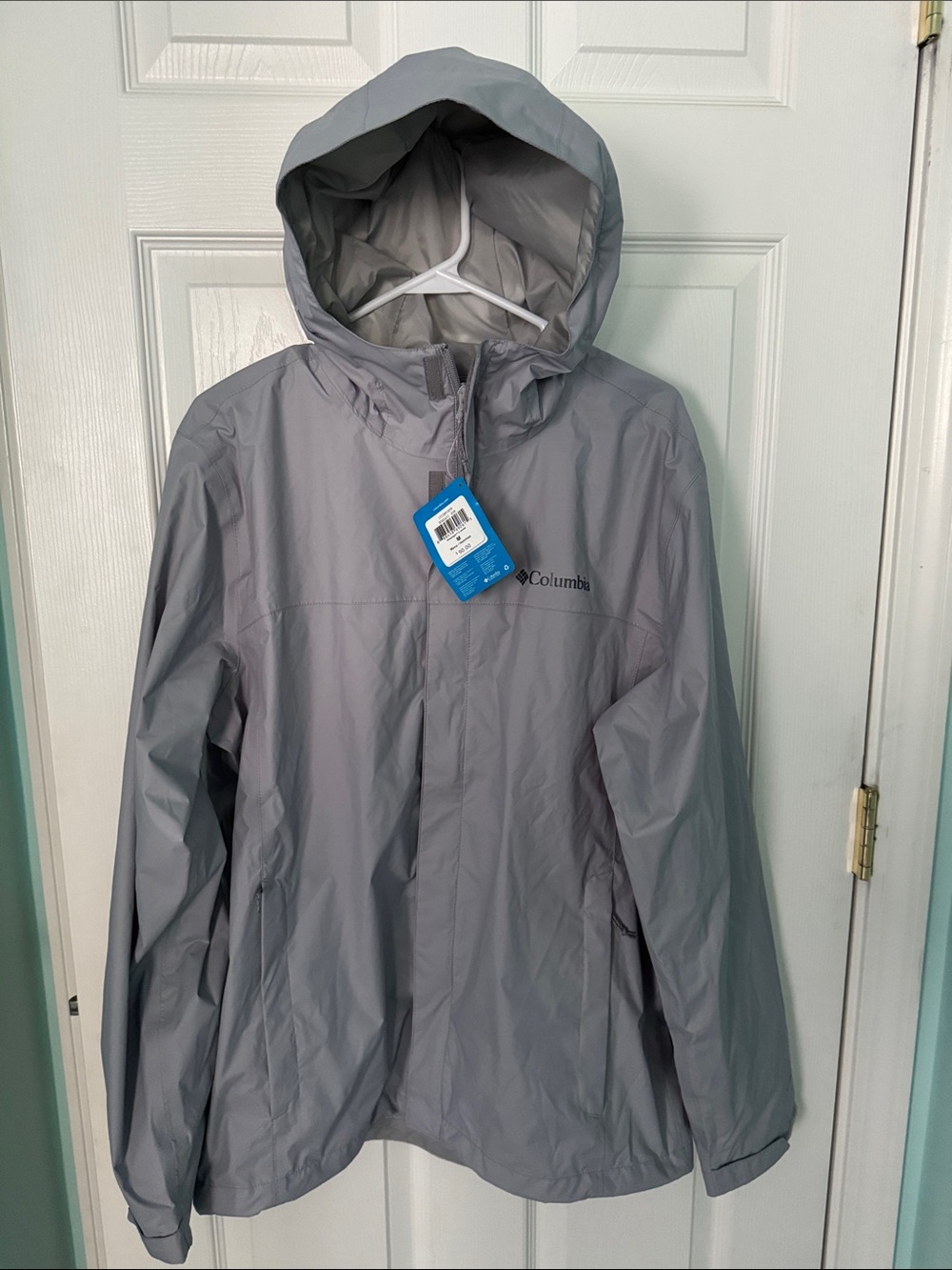 NWT! Columbia watertight II Light Gray Hooded Rain Jacket men’s size M